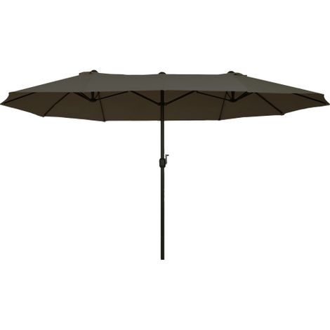 Doppelsonnenschirm Gartenschirm mit Handkurbel, Grau, Oval, 460 x 270 x 240 cm
On-Site