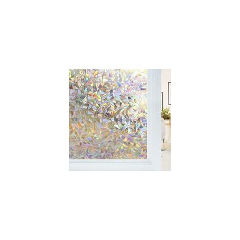 Elektrostatische Fensterfolie mit Regenbogeneffekt, dekorative Anti-Peek-Fensterfolie, Anti-UV-3D-Fensterfolie, Verdunkelungs-Fensterfolie, ideal für Schlafzimmer, Büro, Küche, Zuhause, 45 x 200 cm  -