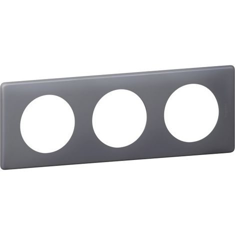 Legrand 066733 Céliane Powdered Clip-On Cover Plate, 3-Outlet - Slate