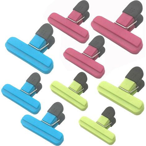 Set mit 9 großen Beutelclips – Lebensmittelbeutelclips in verschiedenen Größen, robuste Kunststoffgriffe mit Verriegelung (1/5)