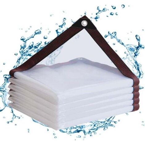 1 pièce (3 x 3 m) bâche imperméable transparente en PE avec œillets pour balcons, brise-vent, mobilier de jardin extérieur, jardins d'hiver (1/4)