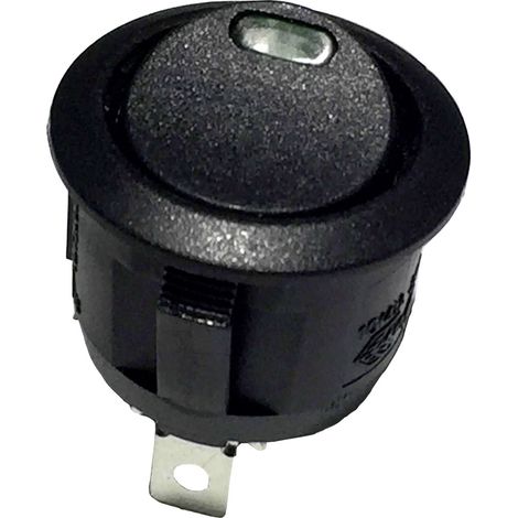 TRU COMPONENTS 700282 Wippschalter R13-112L B/B GREEN 3V 250 V/AC 6 A 1 x Aus/Ein rastend 1 St. (1/2)