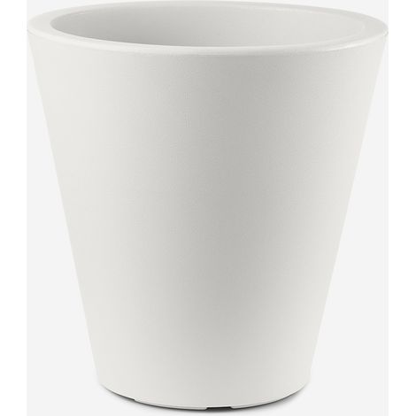 Vaso design grande giardino e interni in polimero resistente Loto 65 - Bianco