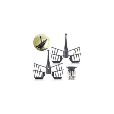 2er-Set Schneebesen für Thermomix TM5, TM6 und TM31, Thermomix Zubehör, Mixer, Ersatzteile für Vorwerk Thermomix Küchenmaschinen (Schwarz) - Crezuo