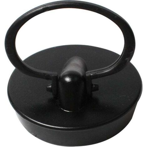 Tapón de desagüe universal, juego de 2, tapón de desagüe para bañera, cocina, baño, negro, goma - Crezuo