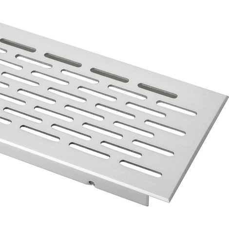Grille d'aération aluminium - Décor : Alu argent - Encastrement : 224 x 58 mm - Hauteur : 70 mm - Longueur : 250 mm - Matériau : Aluminium - Profondeur : 17 mm - ITAR (1/2)