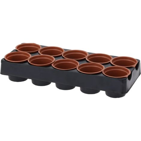 Lot de 10 pots de semis en polystyrène - 28,5x11,8xØ5cm (1/4)
