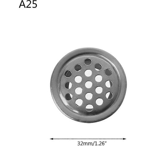 Grille de ventilation en acier inoxydable, maille de ventilation ronde, A25, plate. (1/5)
