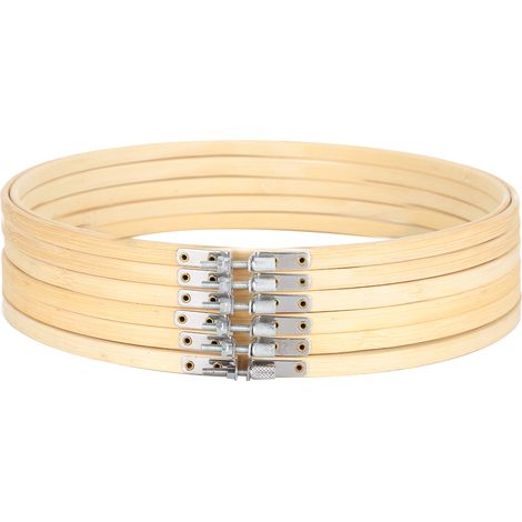 6 cerceaux à broder réglables de 26 cm, cadre circulaire pour point de croix, pinces de tension pour couture, outils de broderie ajustables. (1/5)