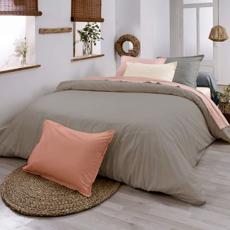 Housse de couette en coton biologique Marron Clair 140x200 cm (1/2)