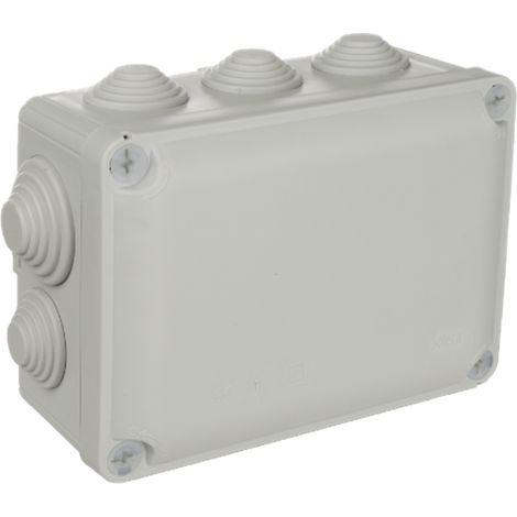 Caja estanca rectangular de conexión “Ybox” con 10 conos IP55/IK08 153x110x65mm/160x120x75mm marca N (Aenor) con tapa de cierre