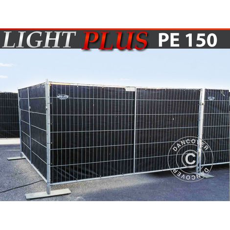 Bauzaunplane 1,76x3,41m, PE 150g/m², Schwarz - Dancover