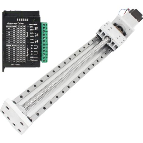 CNC-Linearführungsaktuator, 100-600mm Hub, Nema23 Schrittmotor, 200mm-a, Mit Treiber-a (1/2)