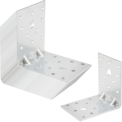 SOTECH 20er Set Bauwinkel Winkelverbinder 90° Materialstärke 2,5 mm Schwerlastwinkel aus feuerverzinkter Stahl Eckwinkel Stahlwinkel mit Sicke (Verstärkung) 75 × 75 × 60 mm
