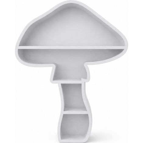 Étagère décorative grise en forme de champignon - murale ou de comptoir