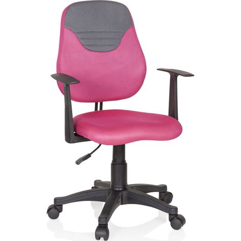 Kinder Bürostuhl / Drehstuhl KIDDY STYLE Stoff pink/grau hjh OFFICE (1/5)