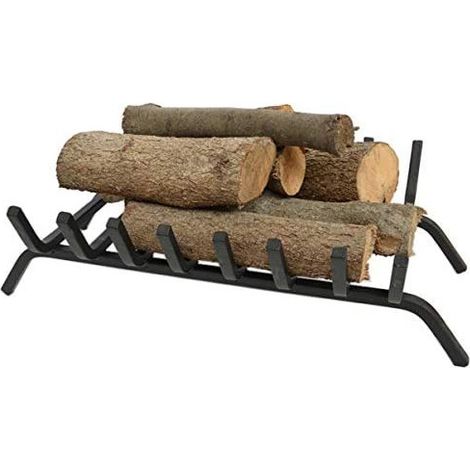 QEM – Porte bûches grille pour cheminée en acier – Dimensions 50x35.5 cm – Pour bois dur – Facile à manipuler et léger 5.5 kg