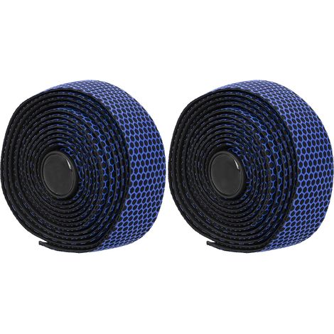 Rennrad-Lenkerband, Fahrrad-Antirutsch-Griffband mit Lenkerstopfen (Schwarz/Blau) (1/5)