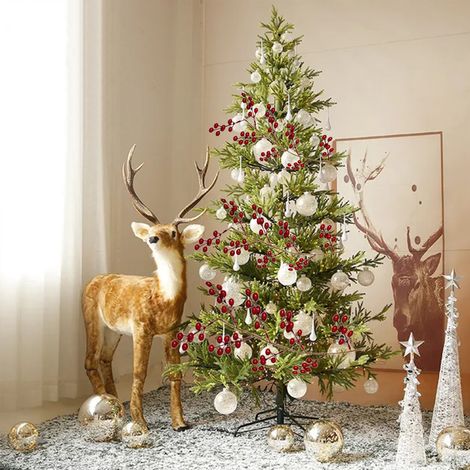 Künstliche rote Beerengirlande, Weihnachtsbaumdeko aus künstlichen Beeren für Feiertags- und Neujahrsdekorationen, Tischdekorationen (1/5)
