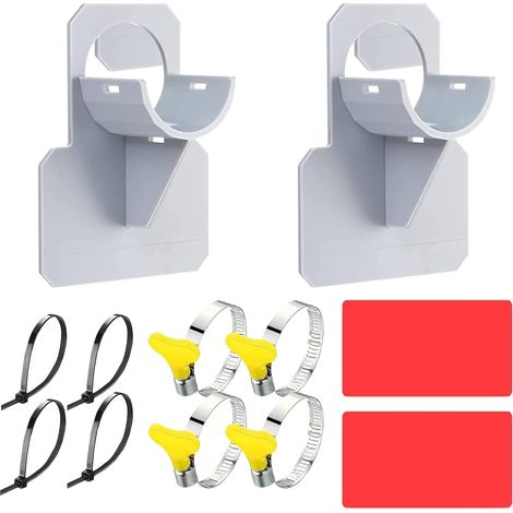2 Pièces Support de Tuyau de Piscine, Supports de Tuyau de Piscine en Plastique, Support de Tuyau d'eau, Empêche Le Tuyau de Tomber, Accessoire de Piscine, pour Tuyaux d'un Diamètre de 30-37mm (Gris)