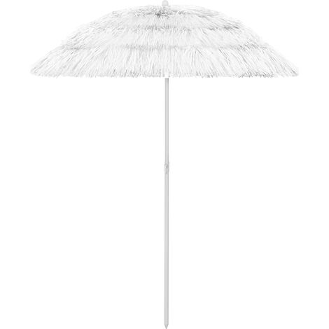 Parasol de plage - Parasol de Jardin Parasol droit Hawaii Blanc 180 cm BV268491 - BonneVie (1/5)