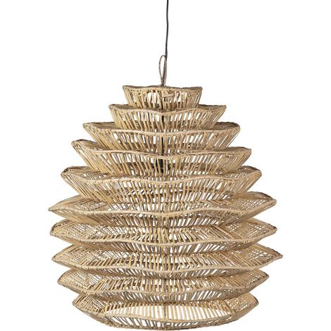 Lampara Techo Mimbre Natural 60X60X70 Cm