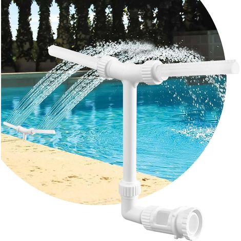 1 Fontaine Piscine, Double Jet Réglable 360°, Raccord 1,5 Et 2,2 Pouces, Pour Piscine Hors Sol