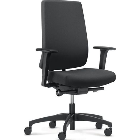Chaise de bureau pivotante avec technique synchrone noire 400-520 mm avec accoudoir