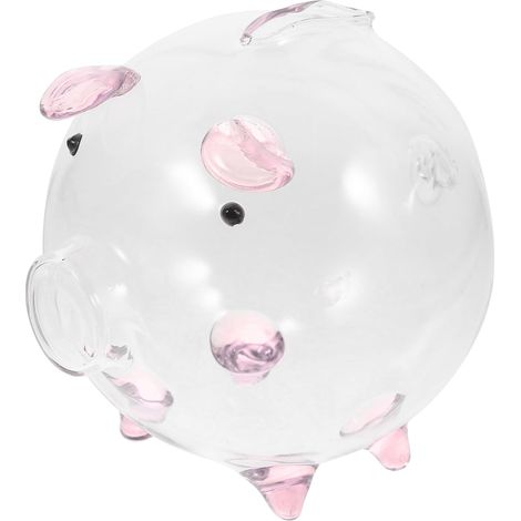 Tirelire Cochon Verre Transparent Pot à Économies Forme De Cochon pour Garçon Et Fille Accessoire Décoratif Et Boîte pour Garçon Fille (1/5)