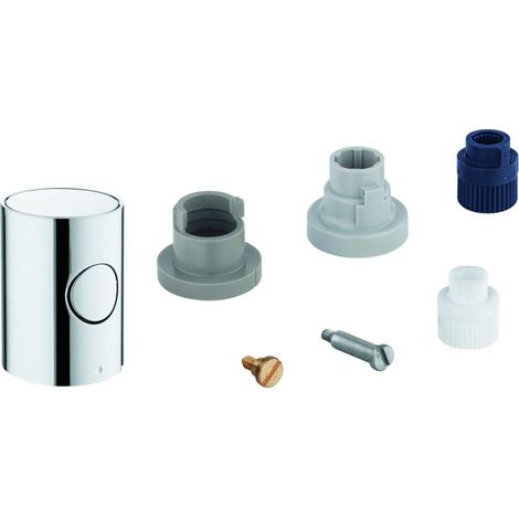 Grohe Metallgriff, DN 15, Mengengriff mit EcoButton, Spartaste mit individuell einstellbarem Sparanschlag, Mattschwarz (1/2)