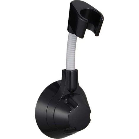 Support mural de la pomme de douche, réglable à 360 °, sans forage requis, adapté à la piste de douche à main, noir (1/3)