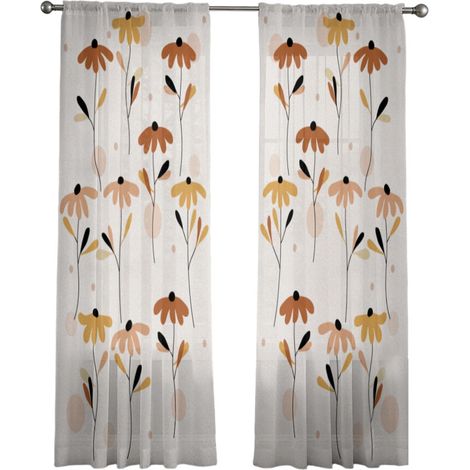Bufanda floral de tela transparente para mayor privacidad, 4 unidades, 130 x 183 cm.