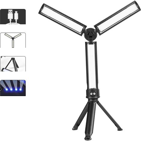 Faltbare, wiederaufladbare LED-Arbeitsleuchte, multifunktionale, tragbare Arbeitsleuchte mit Ständer und USB-Kabel für Reparaturen (1/5)