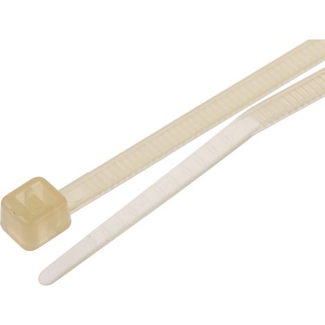 Serre-câble RS PRO Naturel en Nylon 66, 142mm x 2,5 mm ( Prix pour Sachet de 100 )