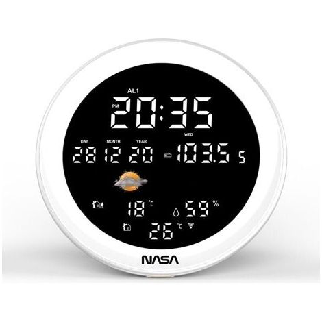 Estación meteorológica NASA WSP1700WD con altavoz Bluetooth - Madera SW262