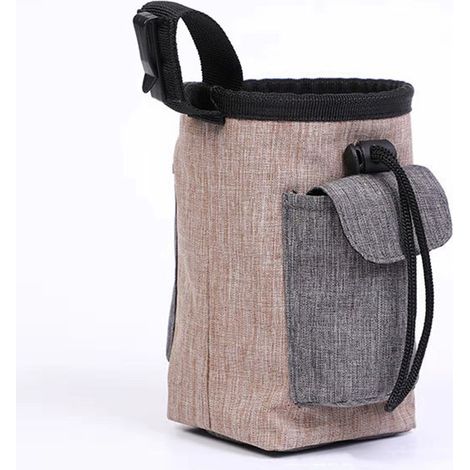 Sac de dressage pour animaux de compagnie, sac de collation de sortie portable, sac de taille de dressage, fournitures d'extérieur pour animaux de compagnie, fournitures de sortie pour chiens, marron (1/4)