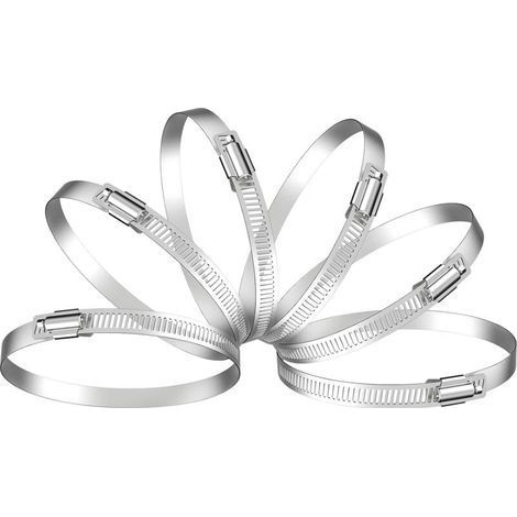 150mm Colliers de Serrage Inox Lot de 6 Plage de Serrage 141-165 mm pour Fixer le Tuyau d'évacuation et le Ventilateur d'échappement, VMC et Hotte- (1/4)