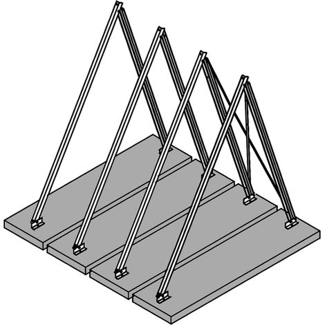Aufständerung für Flachdächer 50 bis 80°, 3 Kollektoren, Schiene von Viessmann - Z005461