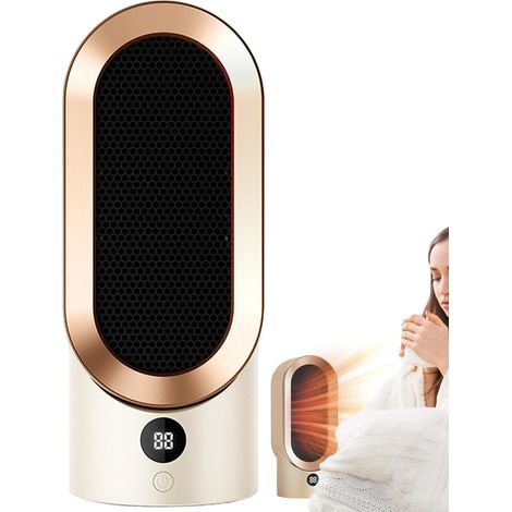 Calefactor de escritorio, calefactor de oficina  Calefactor vertical portátil, calefactor pequeño para interiores, calefactor eléctrico, calefactor con ventilador y protección contra sobrecalentamient (1/5)