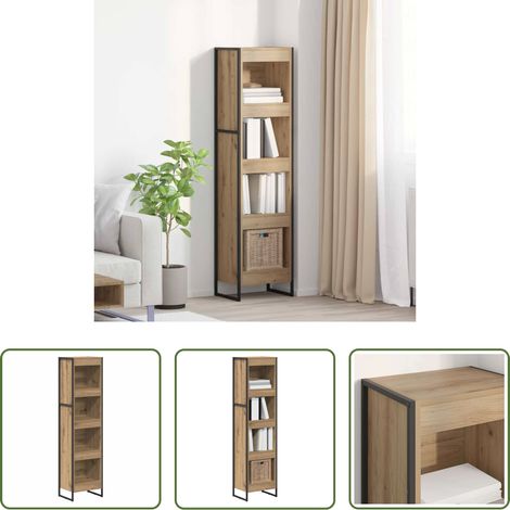 vidaXL Industriestil - Bücherregal Kunsthandwerk Eiche 80 x 30 x 155 cm Holzwerkstoff (1/5)