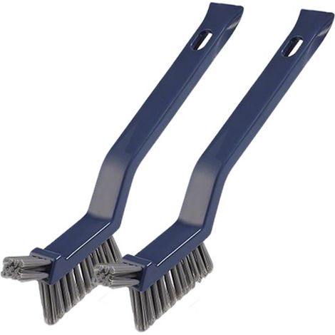 Cepillo multifuncional para limpiar ranuras con pinzas, se puede montar en la pared y es fácil de sujetar para cocinas, baños, esquinas, juntas de azulejos y fregaderos - Azul (1/5)
