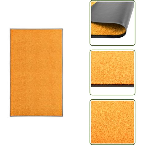 The Living Store Paillasson lavable Orange 90x150 cm - Tapis de porte