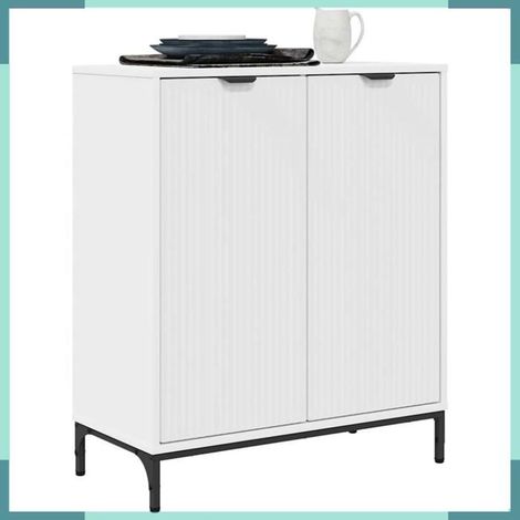 Buffet - 883424 - Blanc mat - Bois d'ingénierie - 2 portes 69,5 x 33 x 82 cm (1/5)