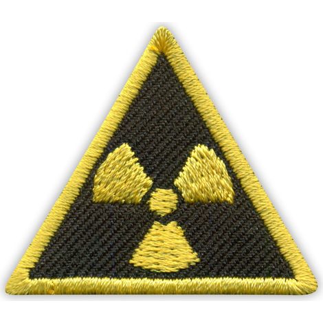 Patchion - Toppa radioattiva - triangolare, piccola 3,8 cm - Retro autoadesivo - Toppa/distintivo/emblema ricamato