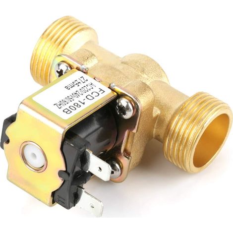 Electrovanne Électrique - G3/4 - 2 Voies NC - 220-240 V AC - Température Fluide 0-55 °C - Résistante Humidité Corrosion - Laiton - 1 Pièce (1/5)