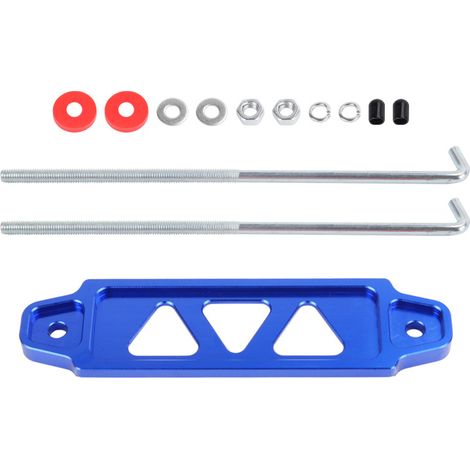 Car aluminum alloy battery bracket clips, battery holder fixing clips, battery bracket triangular 3-hole - blue with accessories (1/4)