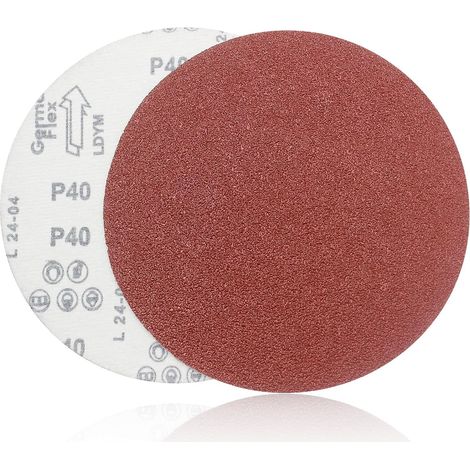 30 pcs Disque Abrasif 400mm Disque Poncage 5x Grain 40 60 80 120 180 240 Disque a Poncer Crochet et Boucl Pour les ceuses à Disque (1/5)