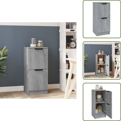 Sideboard Grau Sonoma 30x30x70 cm Holzwerkstoff - Schreibtisch - Regal - Sideboard - Wohnraumgestaltung - Grau (1/5)