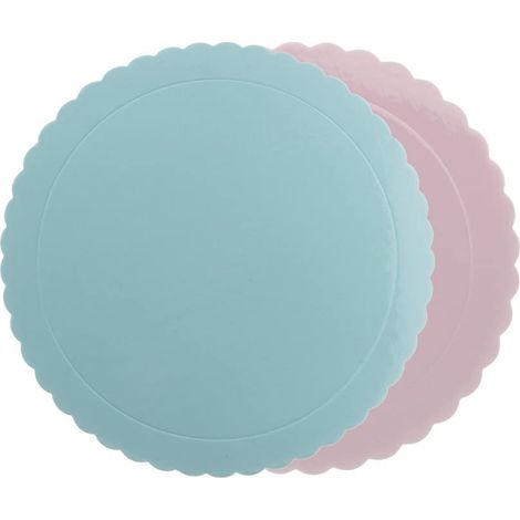 Dekora - Base per torte  Piatto per torte di cartone colore blu/rosa - 25 cm (1/2)