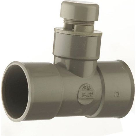 Centrale Brico – Té antivide PVC à coller femelle/femelle D.40 – Raccordement étanche pour installations sanitaires – Résistant aux produits chimiques (1/2)